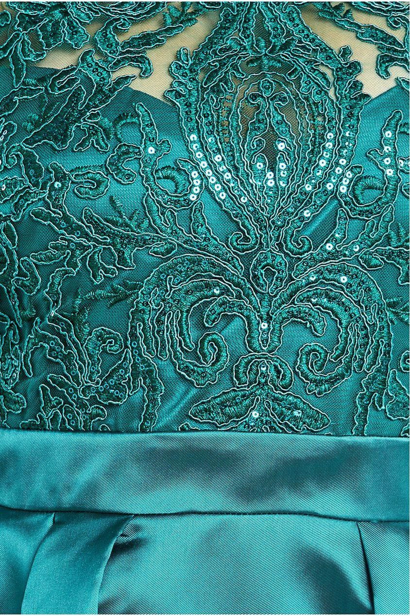 Sequin & Satin Dipped Hem Midi Dress - Emerald by Goddiva