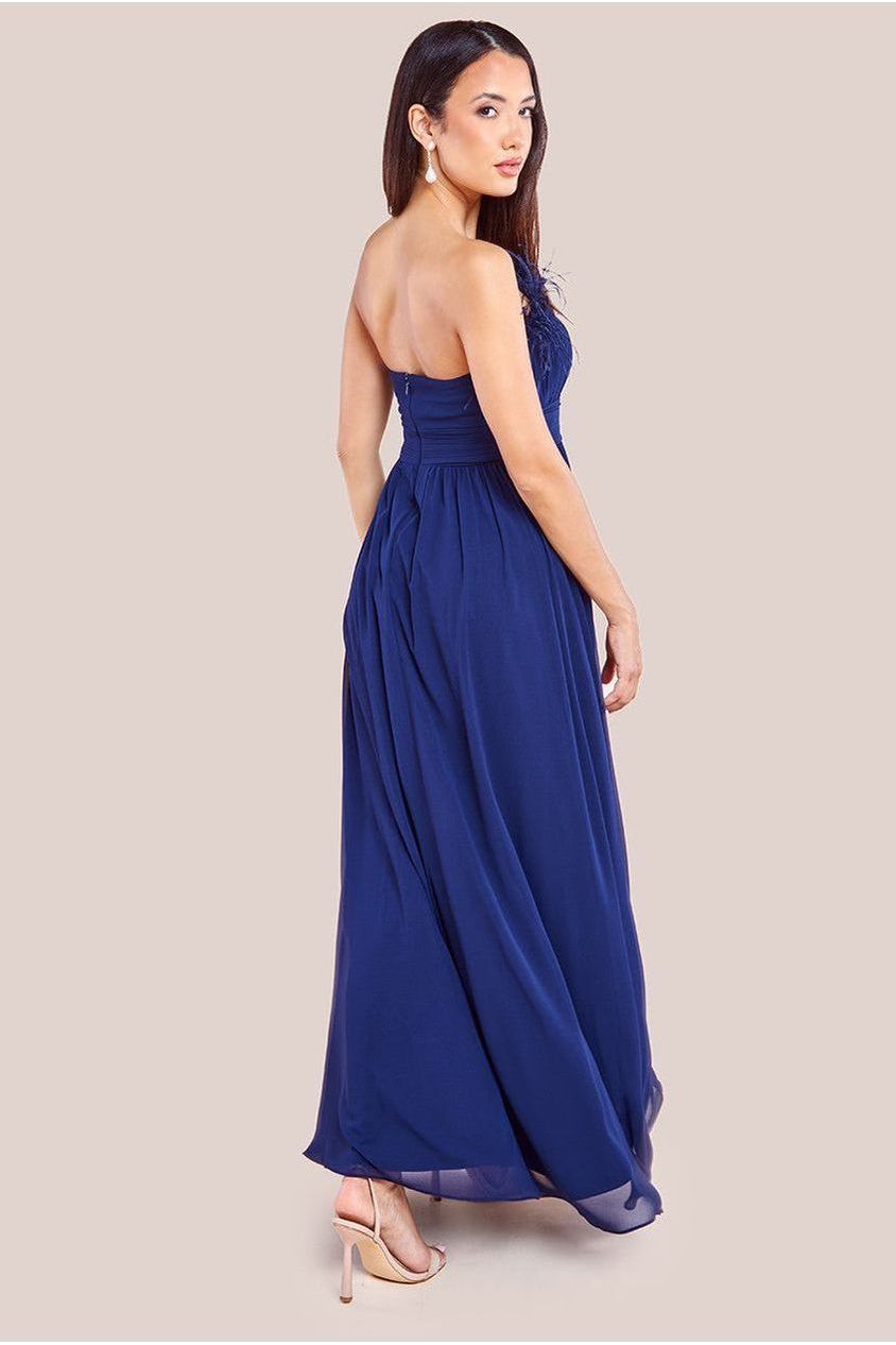 Bridesmaids Chiffon Maxi Dress - Navy by Goddiva