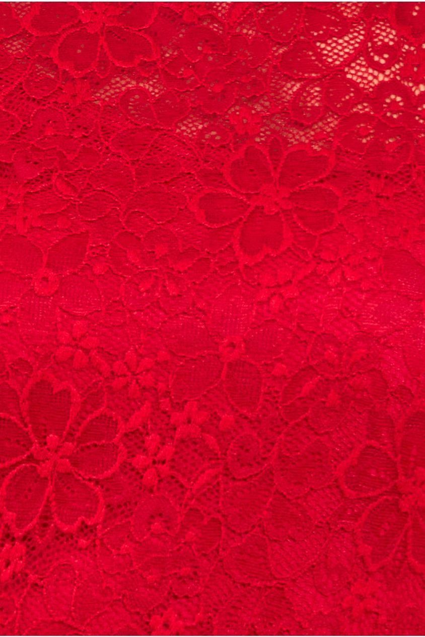 Flutter Sleeve Lace A-Line Midi Dress - Red by Goddiva