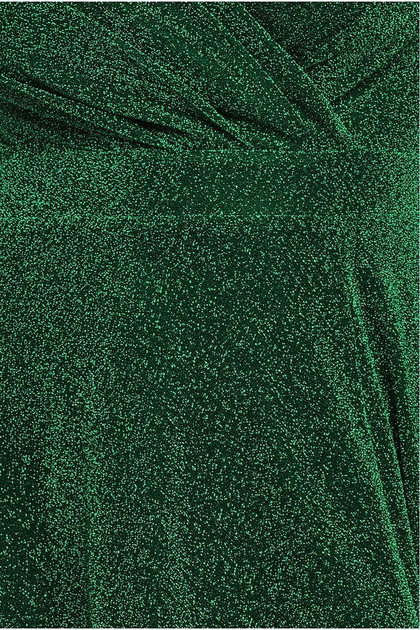 Crossover Lurex Glitter Maxi Dress - Emerald by Goddiva