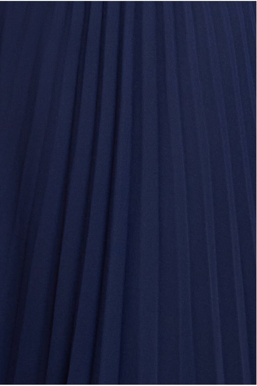 Balloon Sleeve Chiffon Maxi Dress - Navy Blue by Goddiva