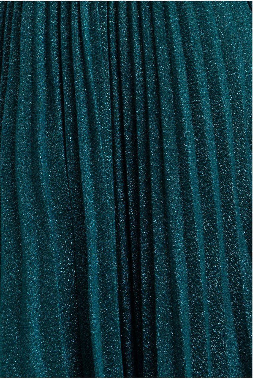 Bardot Pleated Skirt Maxi Dress - Emerald by Goddiva