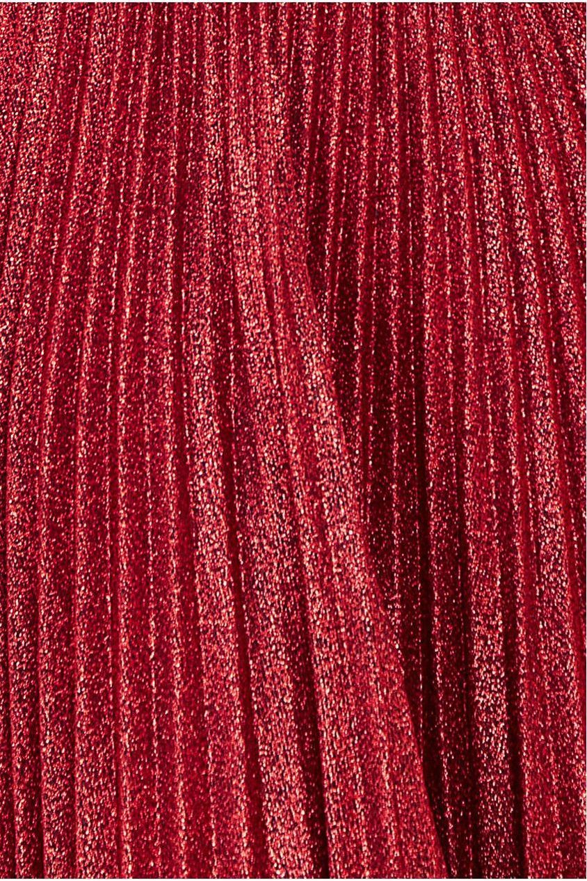 Bardot Pleated Skirt Maxi Dress - Wine by Goddiva