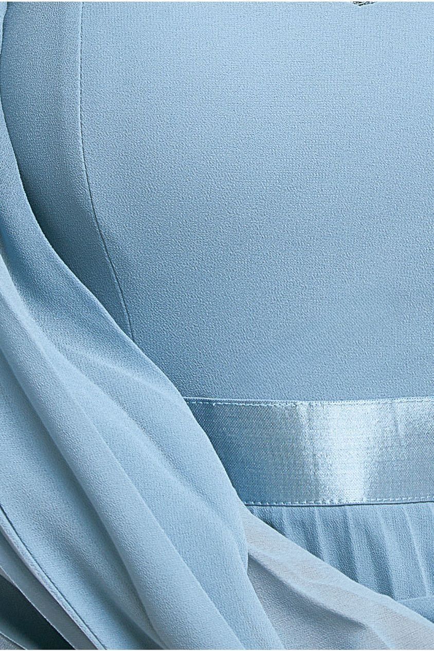 Bardot Chiffon Pleated Maxi - Blue by Goddiva