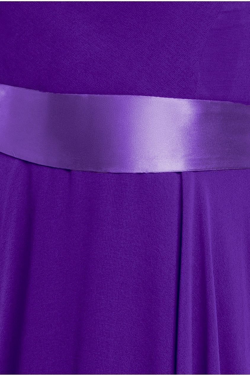 Cowl Neck Chiffon Maxi Dress - Purple by Goddiva