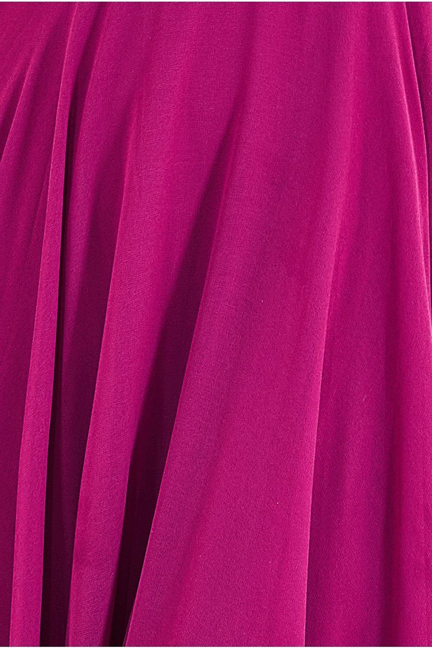 Cowl Neck Chiffon Maxi Dress - Magenta by Goddiva