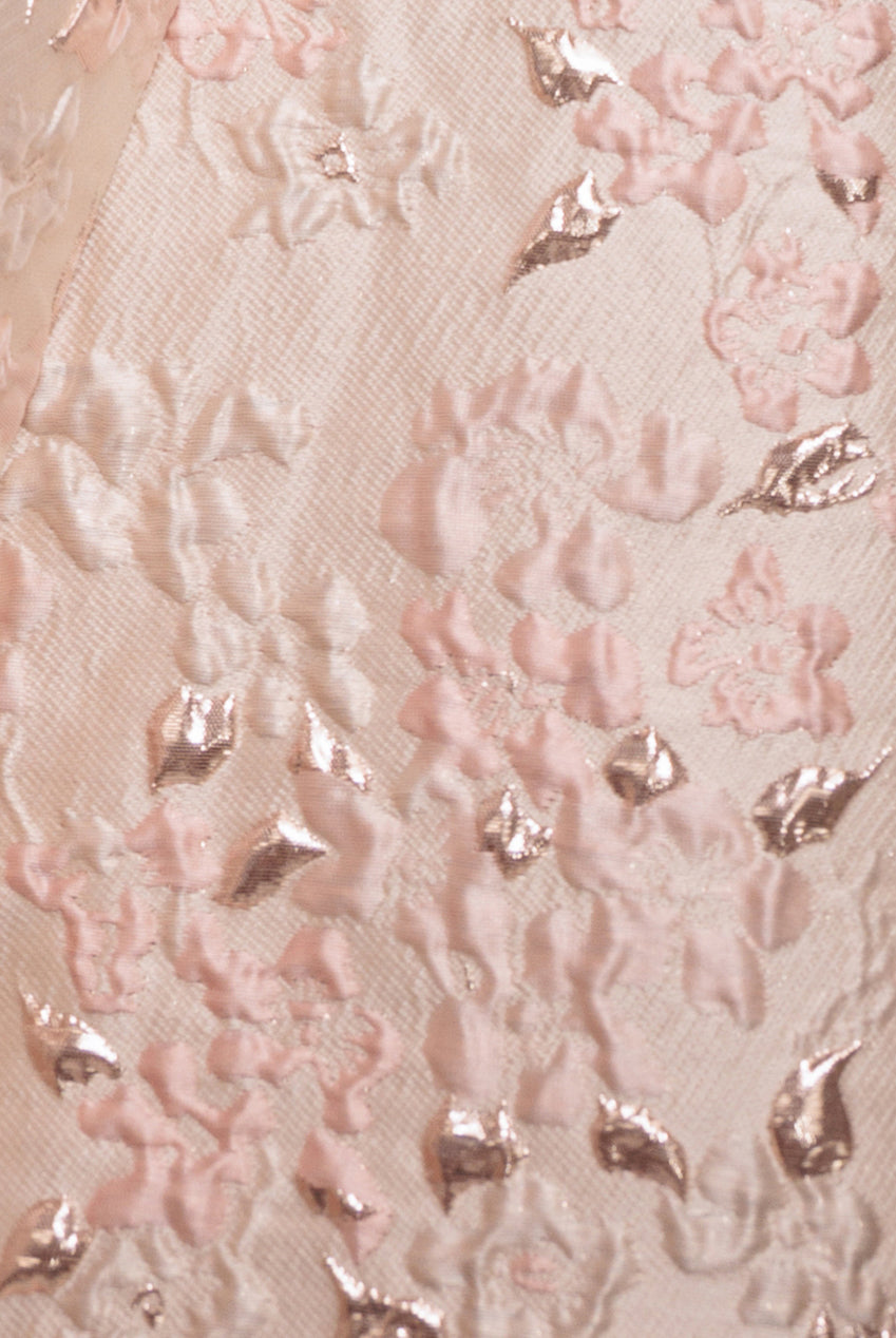 Jacquard Sleeveless A-line Mini Dress - Blush Pink by Goddiva