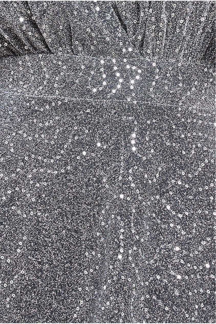 Sequin Lurex Flutter Sleeve Maxi Dress - Silver by Goddiva