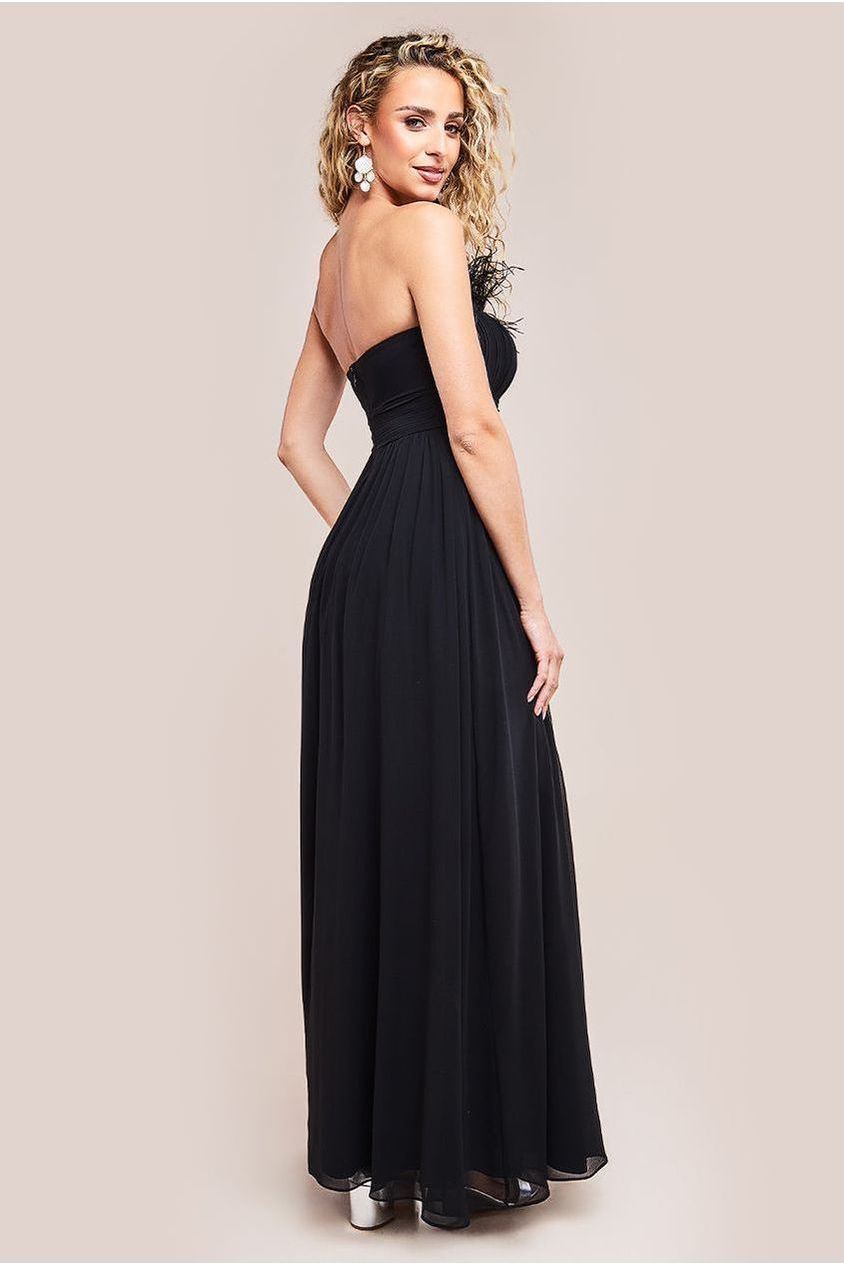 Bridesmaids Chiffon Maxi Dress - Black by Goddiva