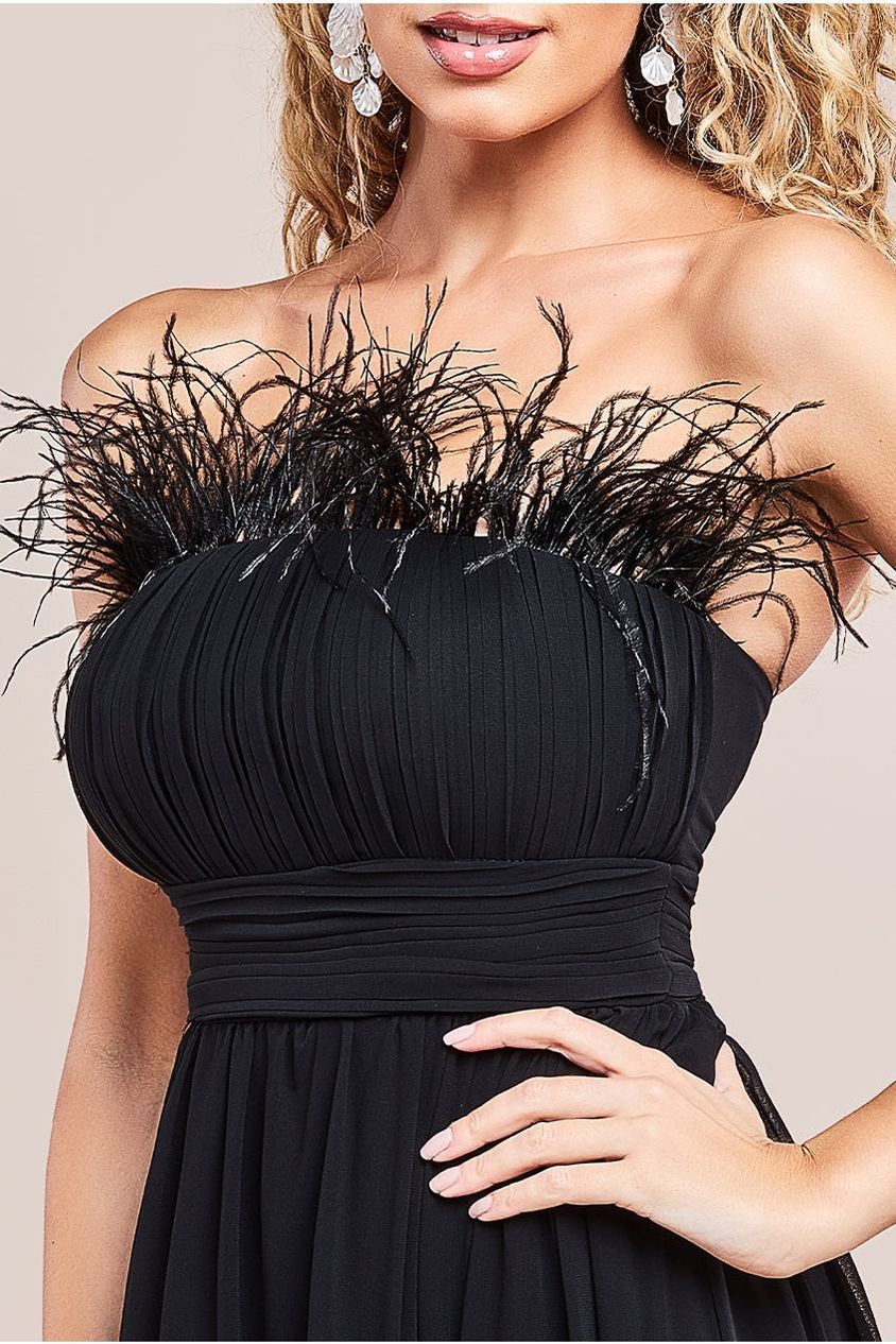 Bridesmaids Chiffon Maxi Dress - Black by Goddiva