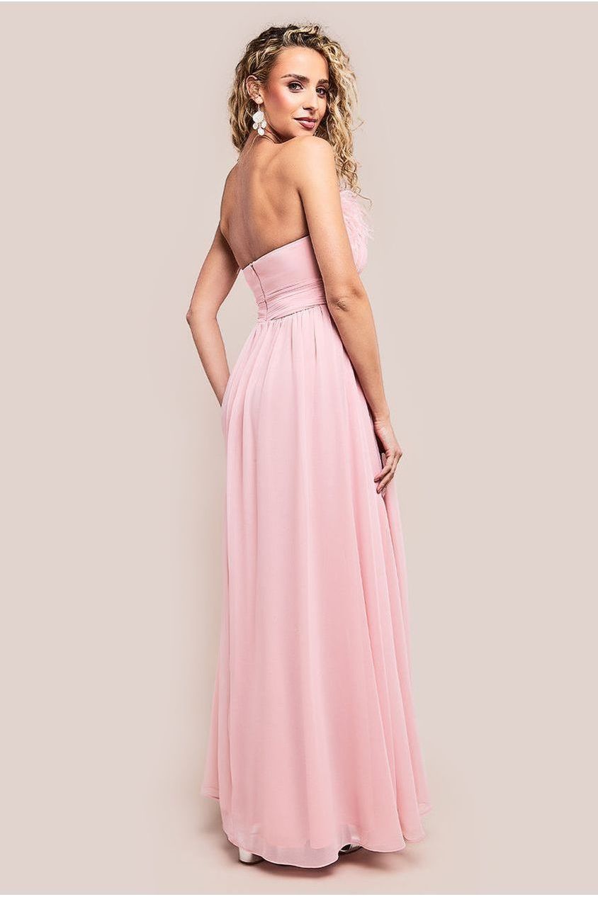 Bridesmaids Chiffon Maxi Dress - Blush by Goddiva