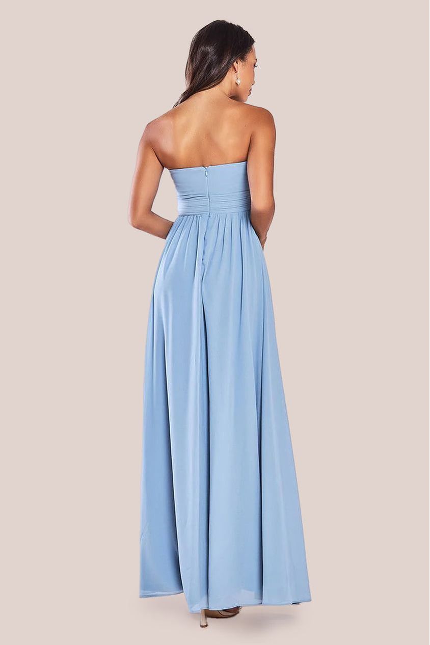 Bridesmaids Chiffon Maxi Dress - Blue by Goddiva