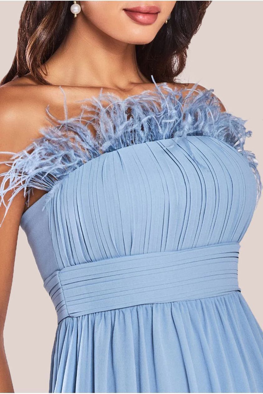 Bridesmaids Chiffon Maxi Dress - Blue by Goddiva