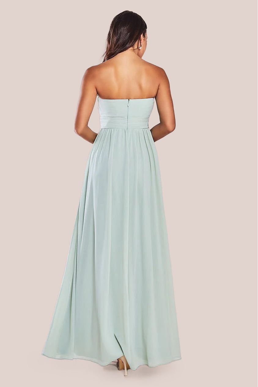 Bridesmaids Chiffon Maxi Dress - Sage Green by Goddiva