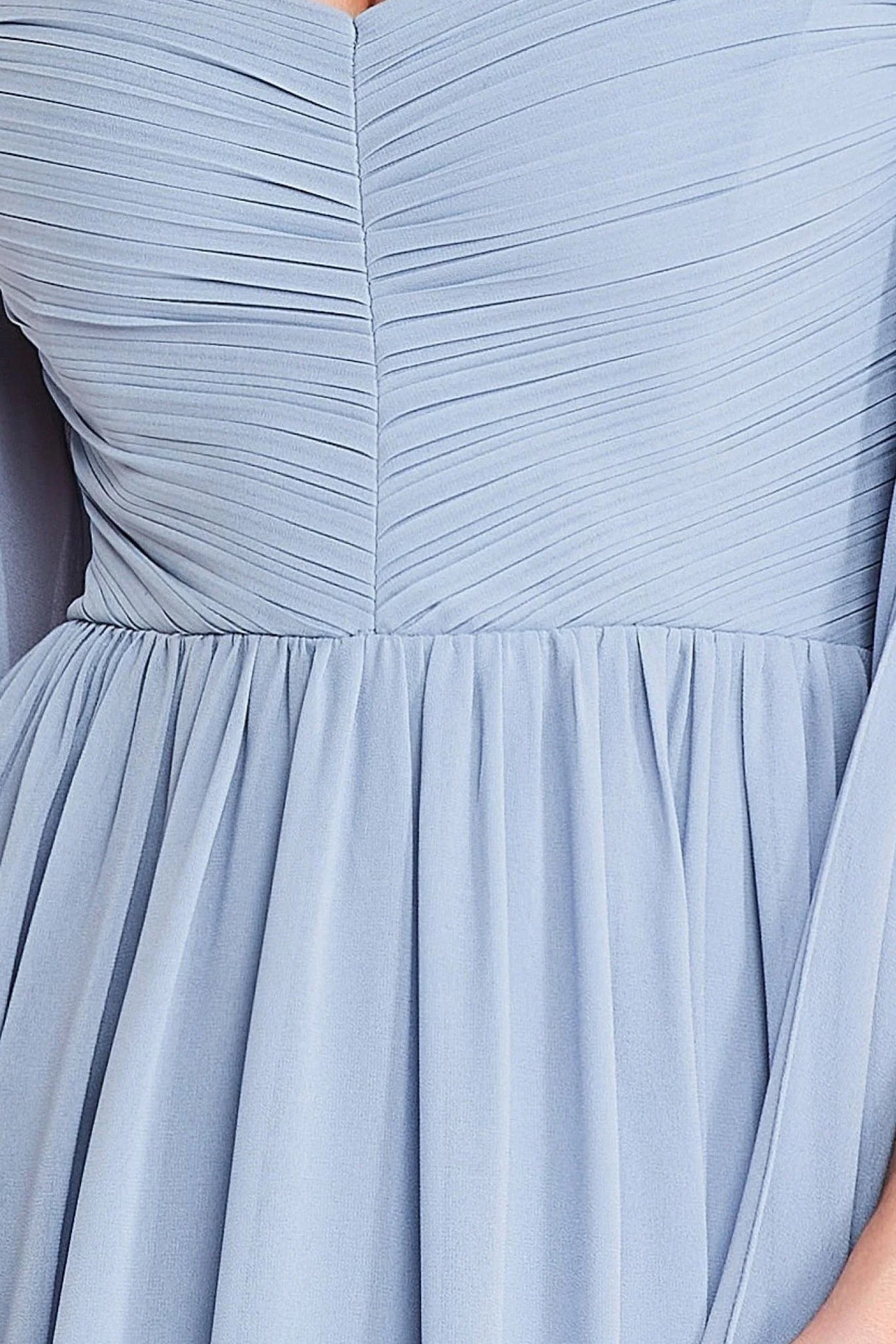 Chiffon Off The Shoulder Maxi With Cape Sleeves - Blue by Goddiva