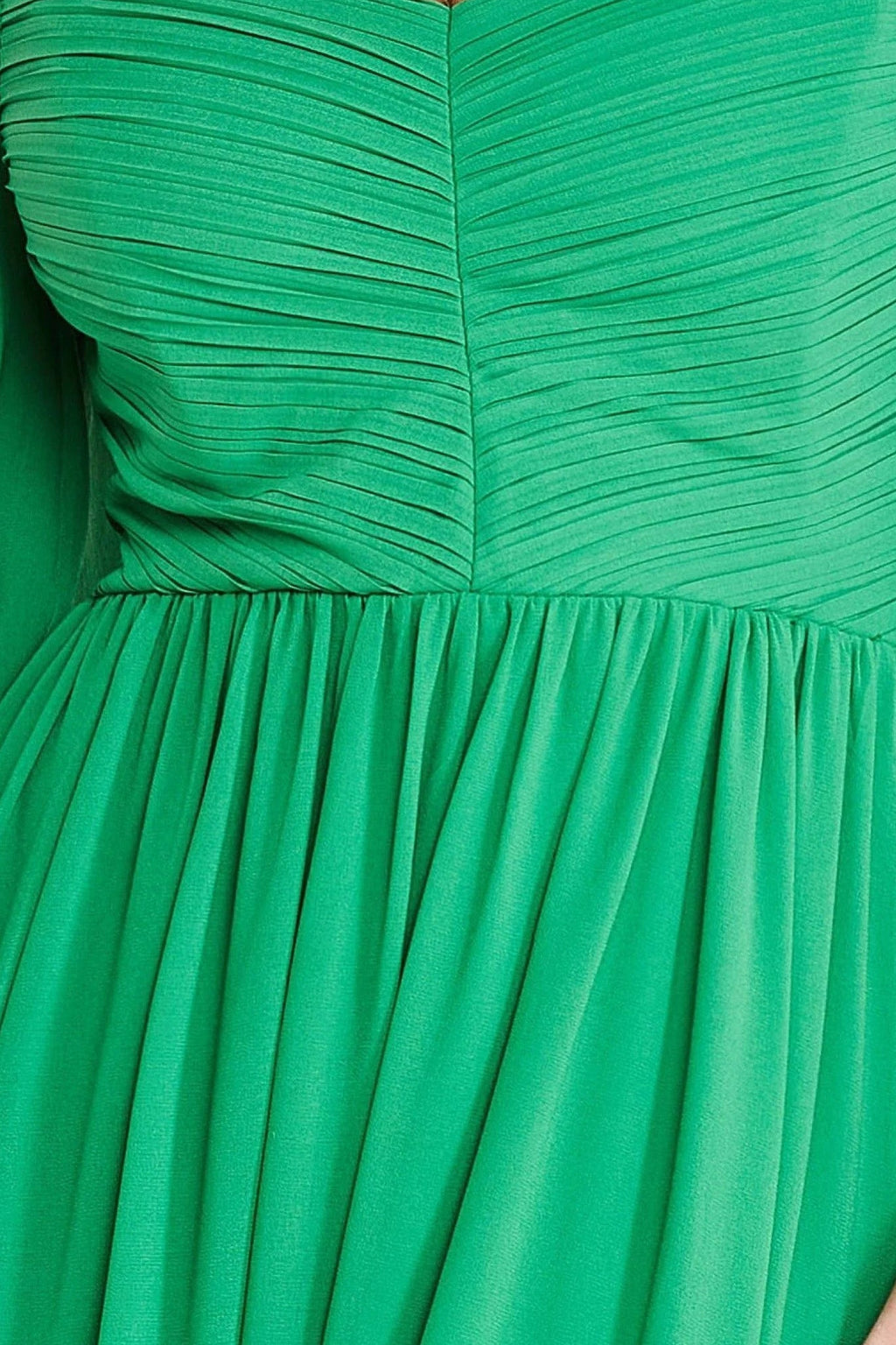 Chiffon Off The Shoulder Maxi With Cape Sleeves - Green by Goddiva