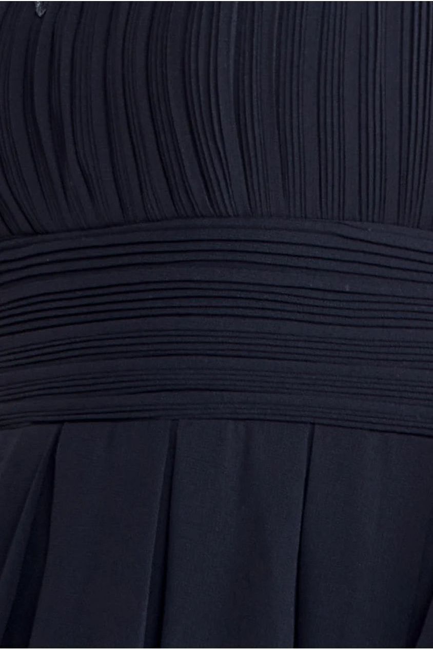 Crochet & Pleated Top High Low Maxi - Black by Goddiva