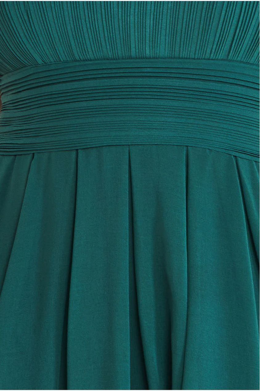 Crochet & Pleated Top High Low Maxi - Emerald by Goddiva