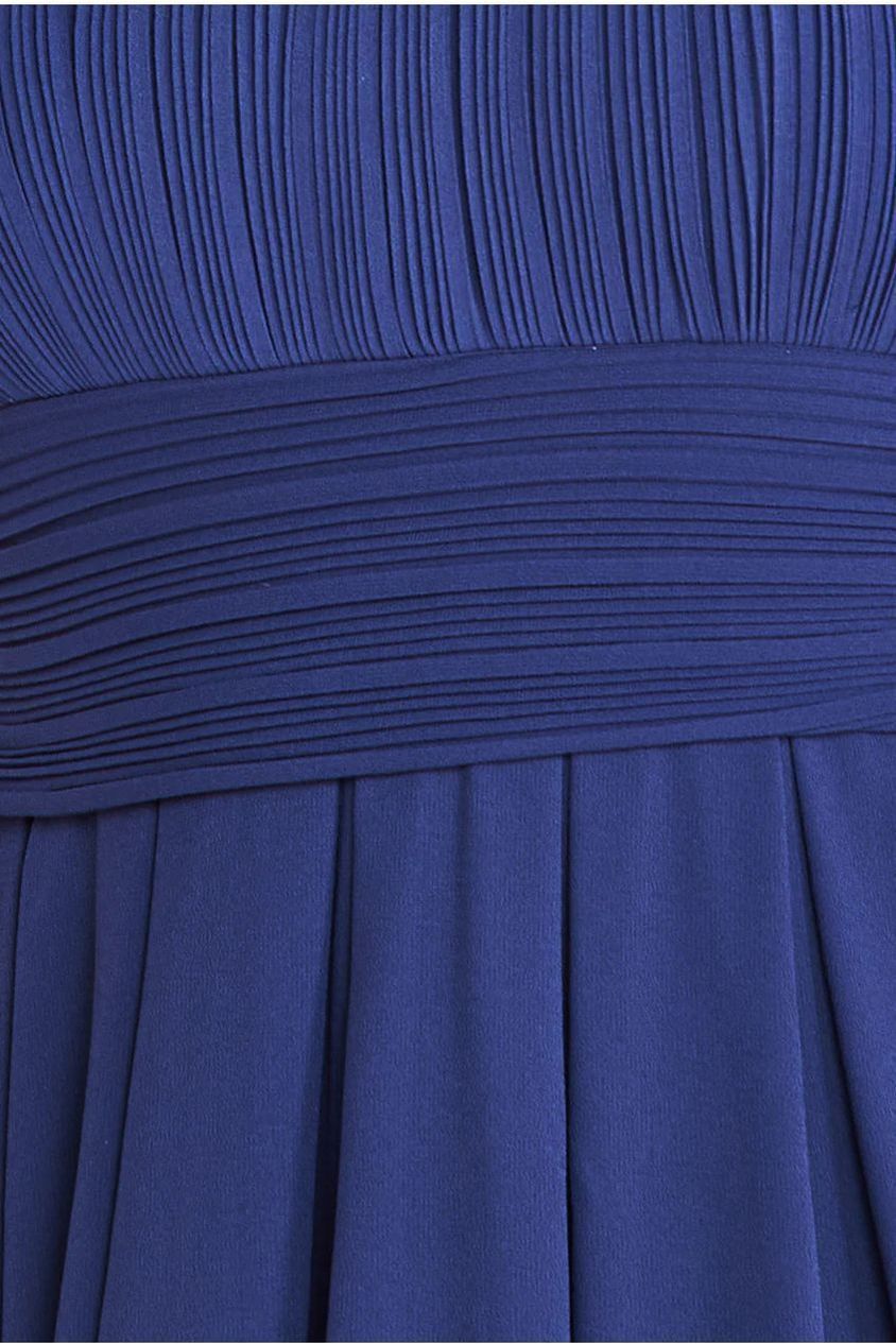 Crochet & Pleated Top High Low Maxi - Navy by Goddiva