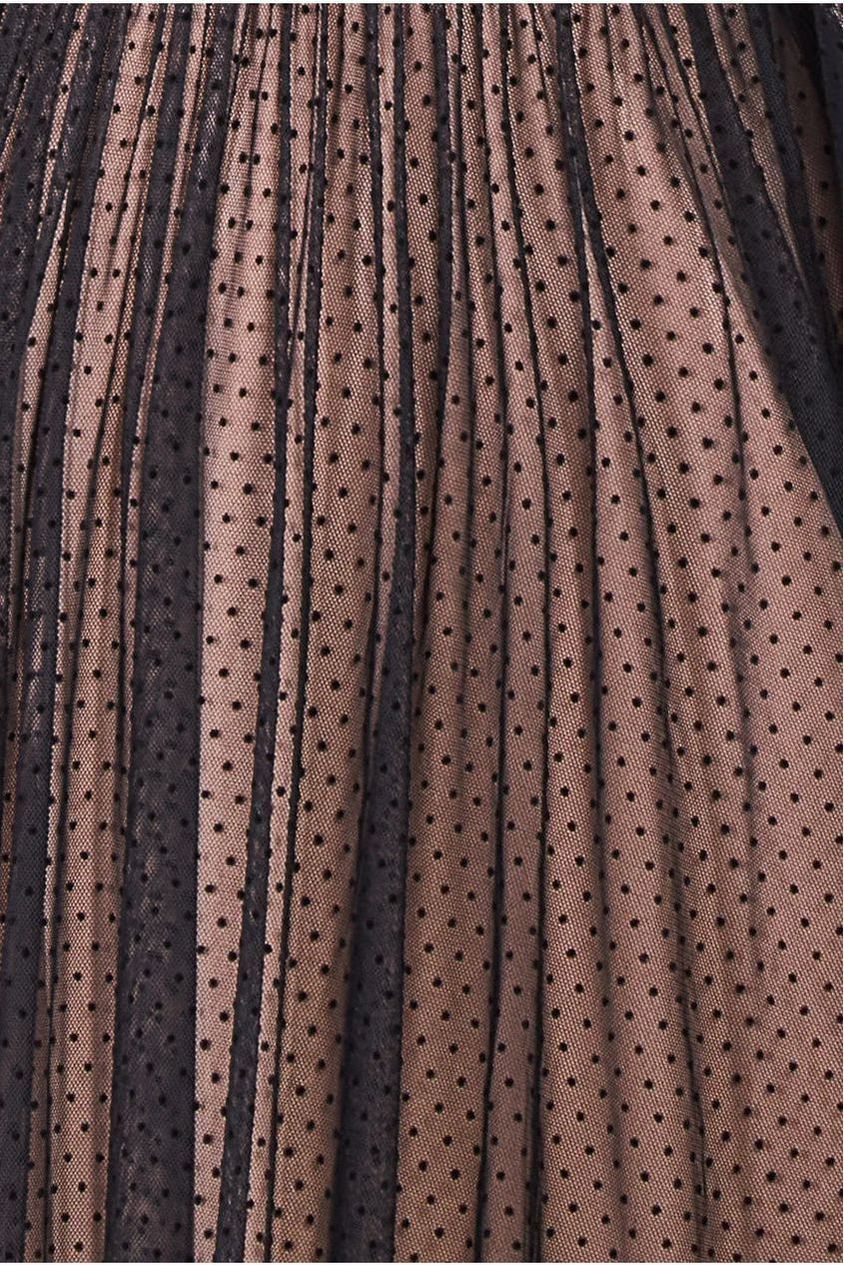 Corsage V-Neck Dobby Mesh Maxi - Black by Goddiva
