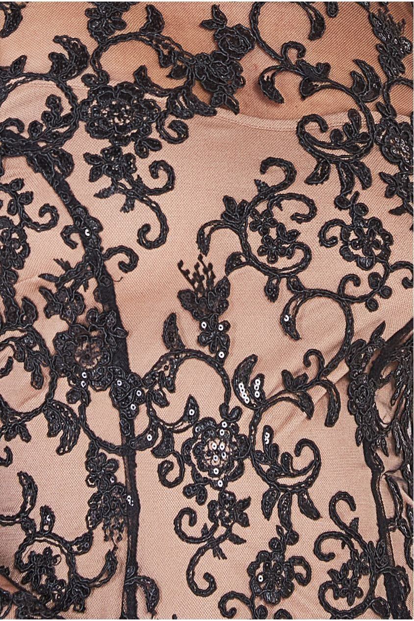 Lace Multiway Midi With Flared Skirt - Black by Goddiva