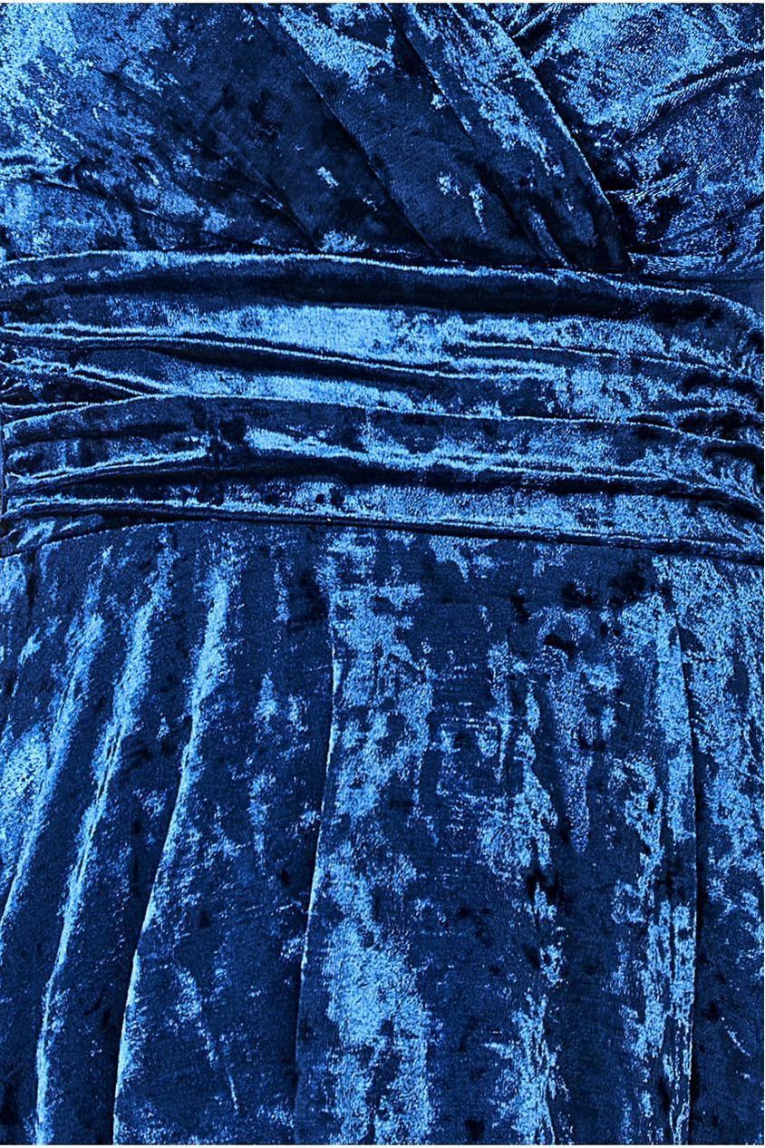 Ice Velvet Bardot Wrap Maxi - Navy by Goddiva