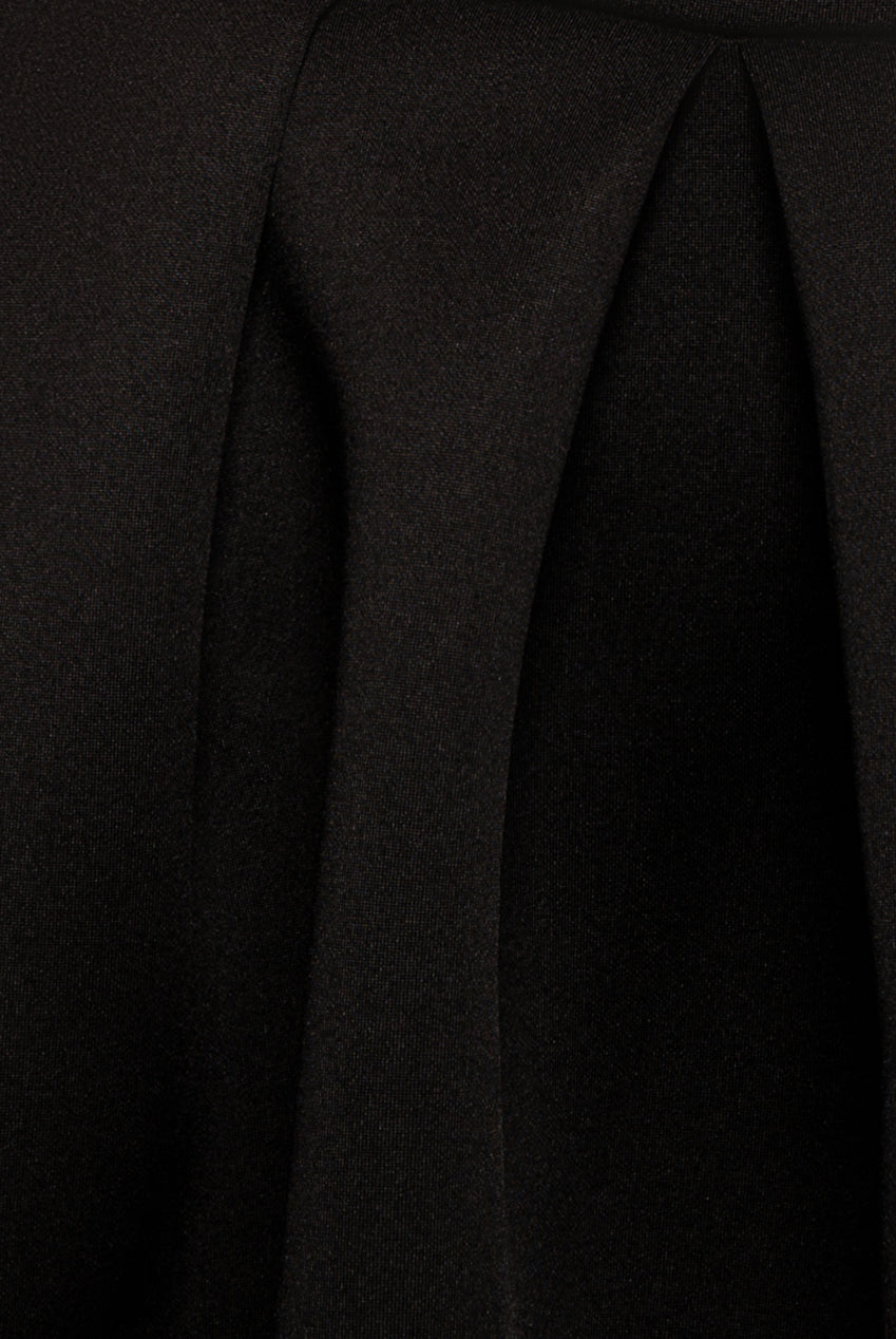 Scuba Foam Skater Midi Dress - Black by Goddiva