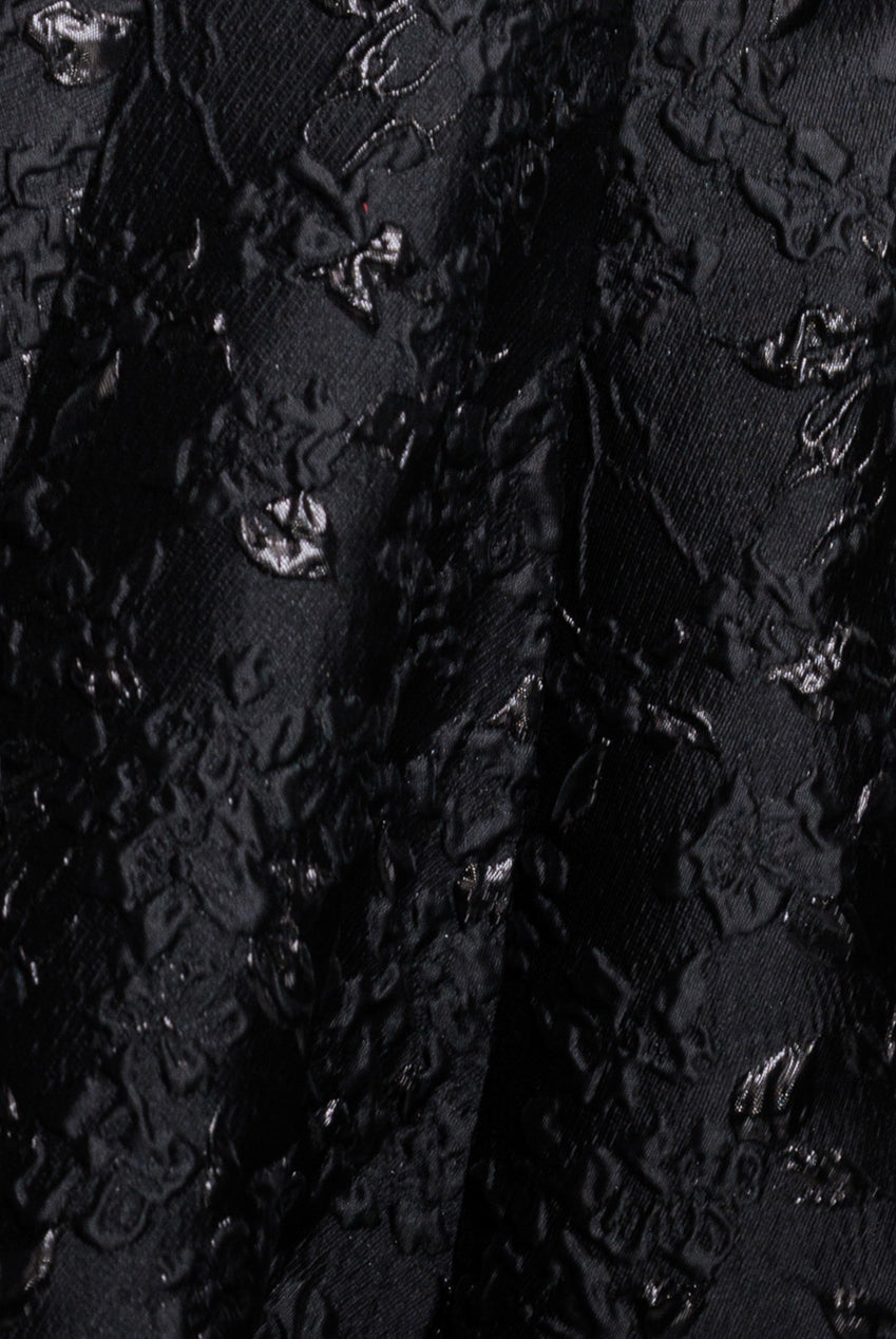 Jacquard Sleeveless A-line Midi Dress - Black by Goddiva