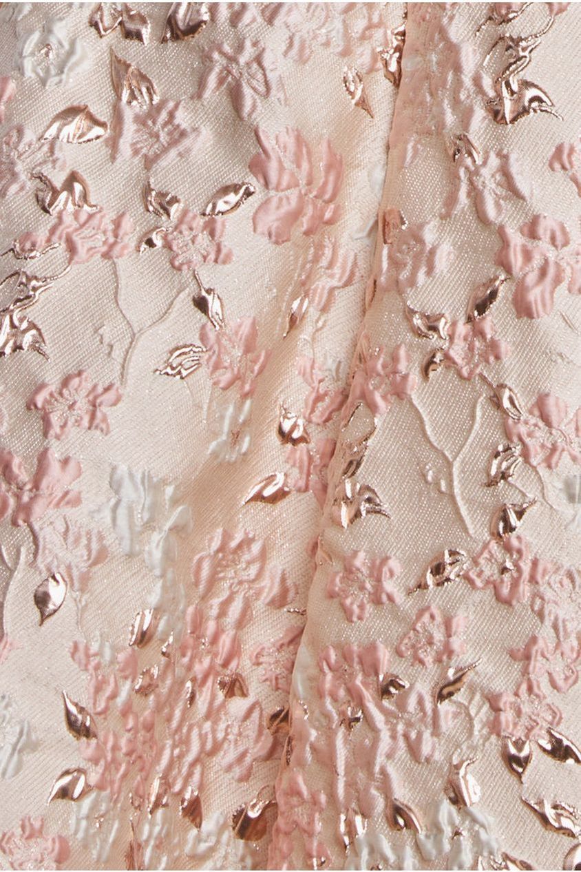 Jacquard Sleeveless A-line Midi Dress - Blush Pink by Goddiva