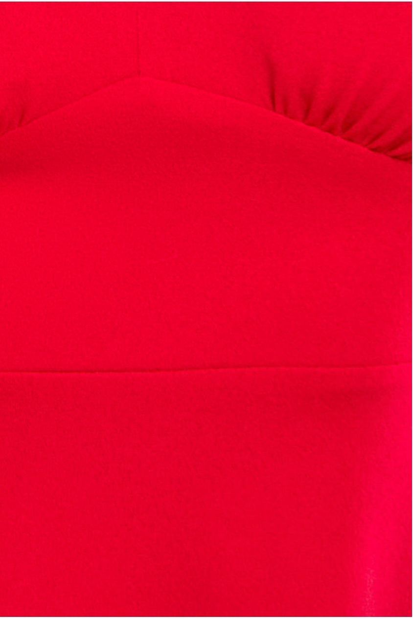 Flared Sleeve Midi Dress - Red by Goddiva