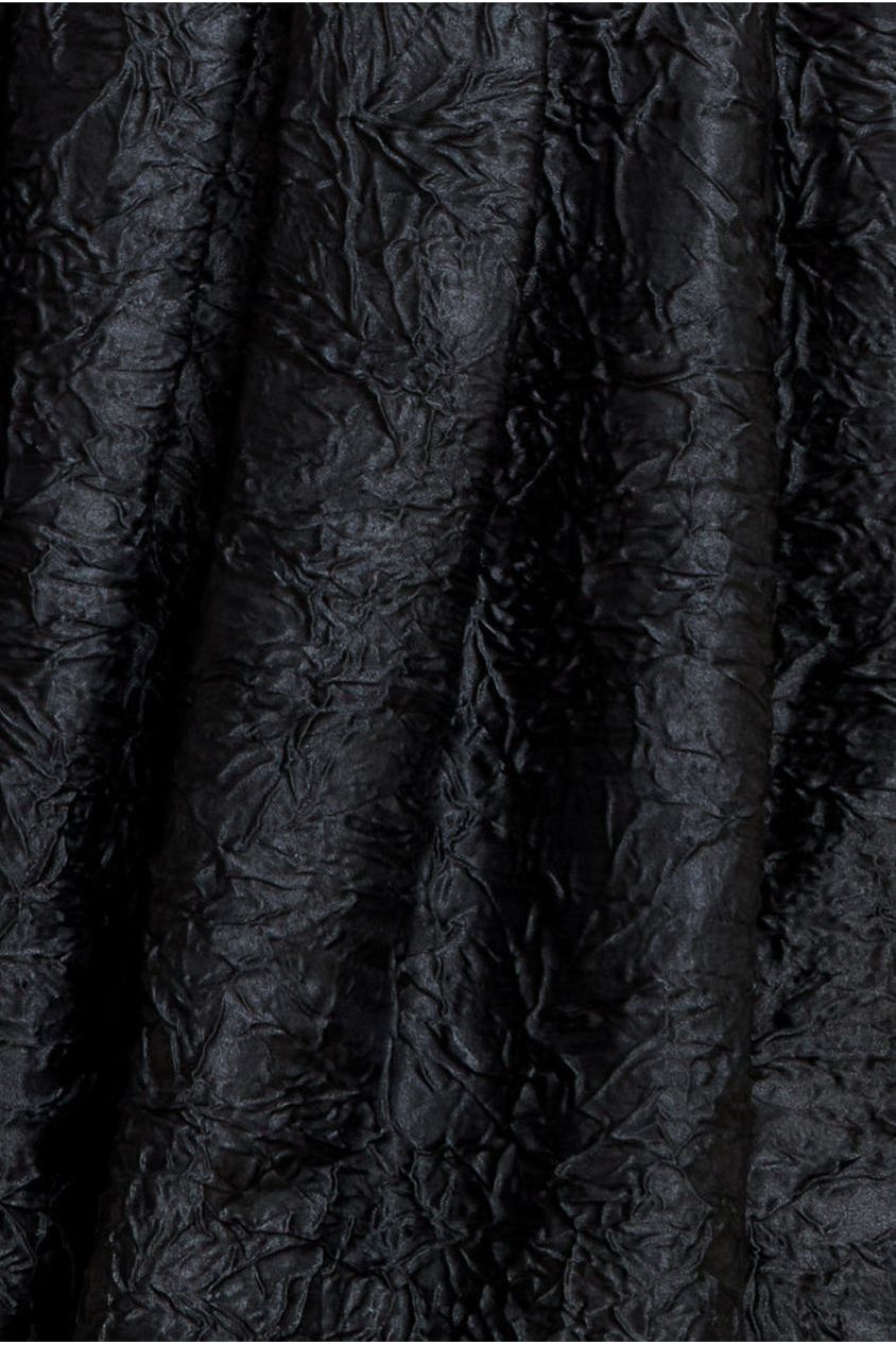 Crushed Satin Sleeveless A Line Midi Dress - Black by Goddiva
