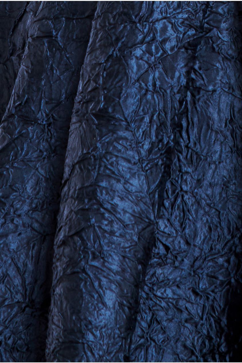 Crushed Satin Sleeveless A Line Midi Dress - Navy Blue by Goddiva