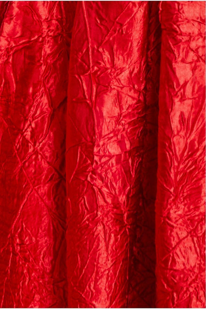 Crushed Satin Sleeveless A Line Midi Dress - Red by Goddiva