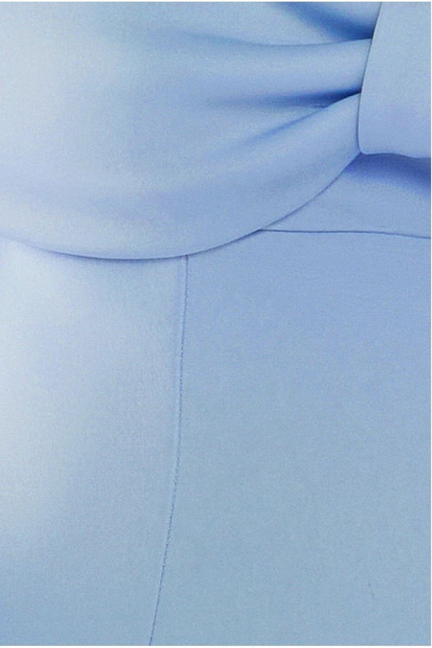 Bow Off The Shoulder A Line Midi Dress - Baby Blue by Goddiva
