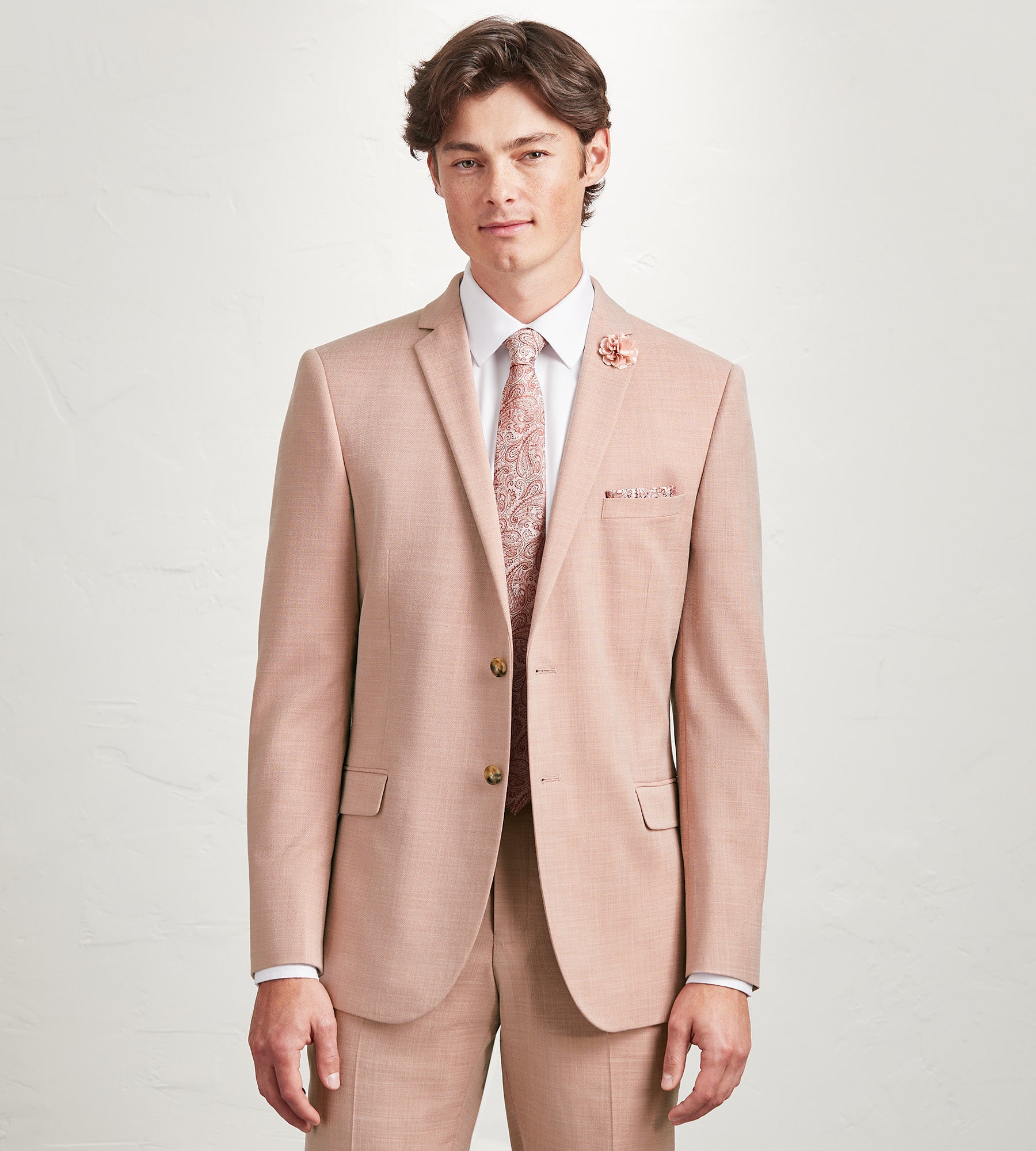 Slim Fit Pale Rose Solid Suit