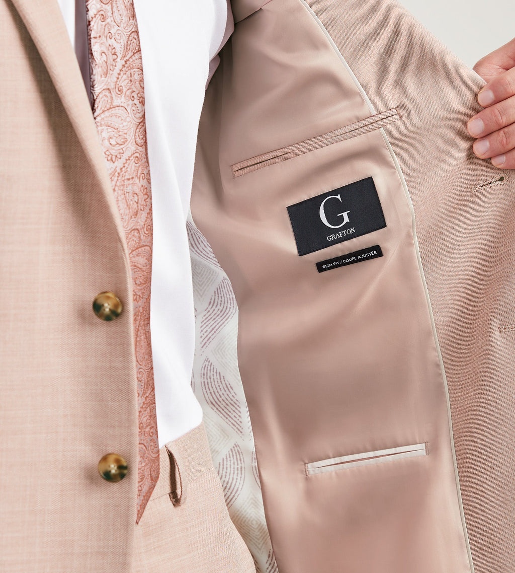 Slim Fit Pale Rose Solid Suit