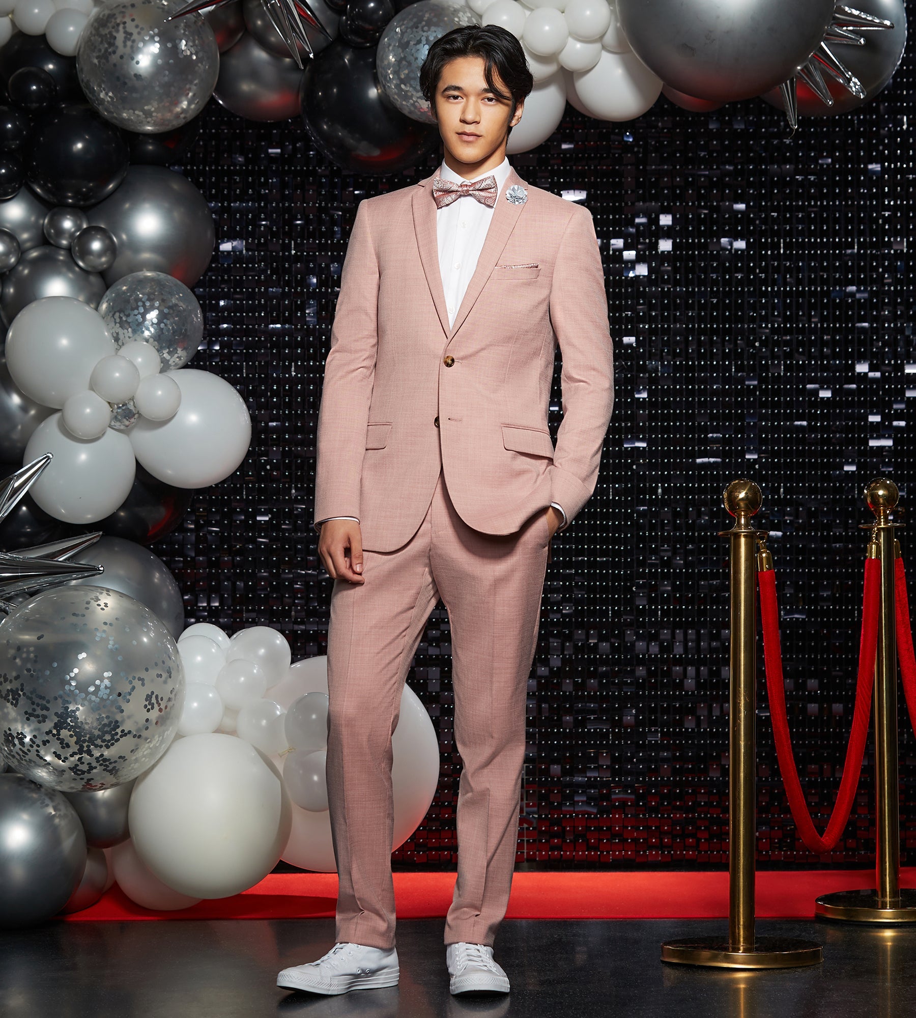 Slim Fit Pale Rose Solid Suit