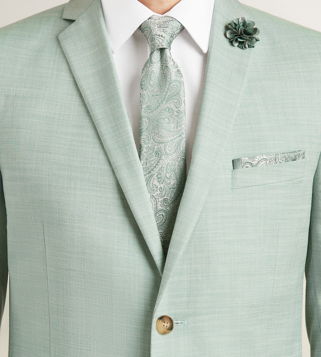 Modern Fit Pale Green Solid Suit