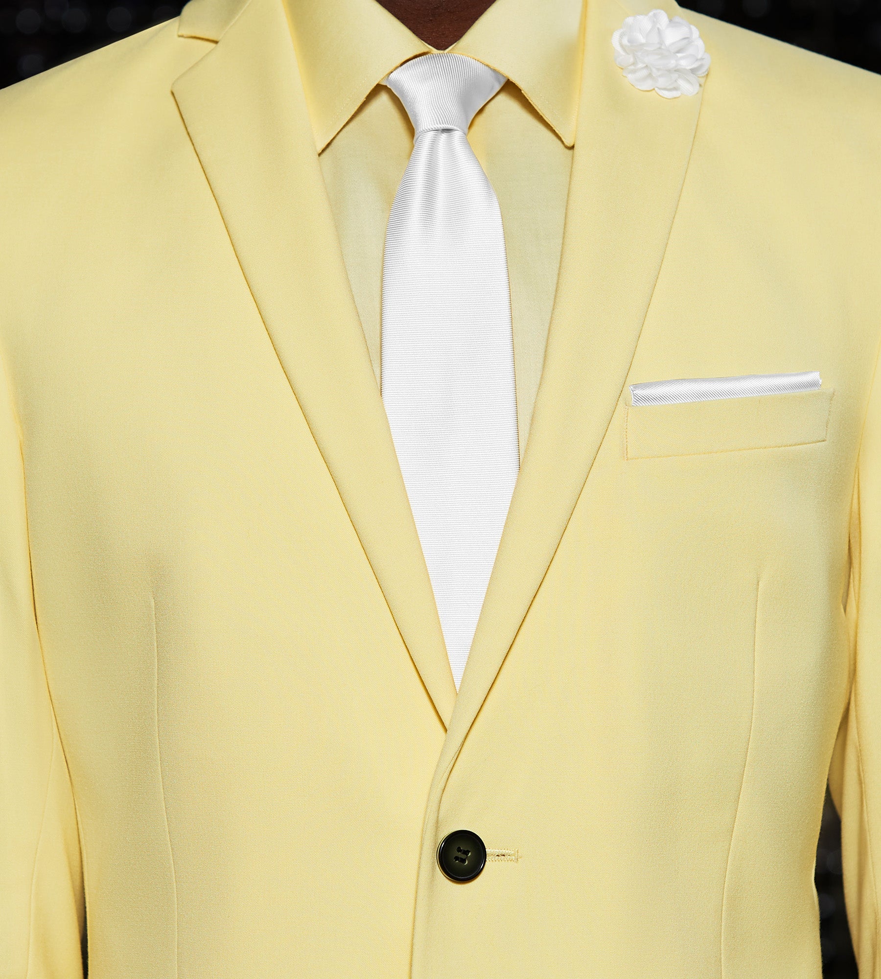 Slim Fit Bright Yellow Solid Suit