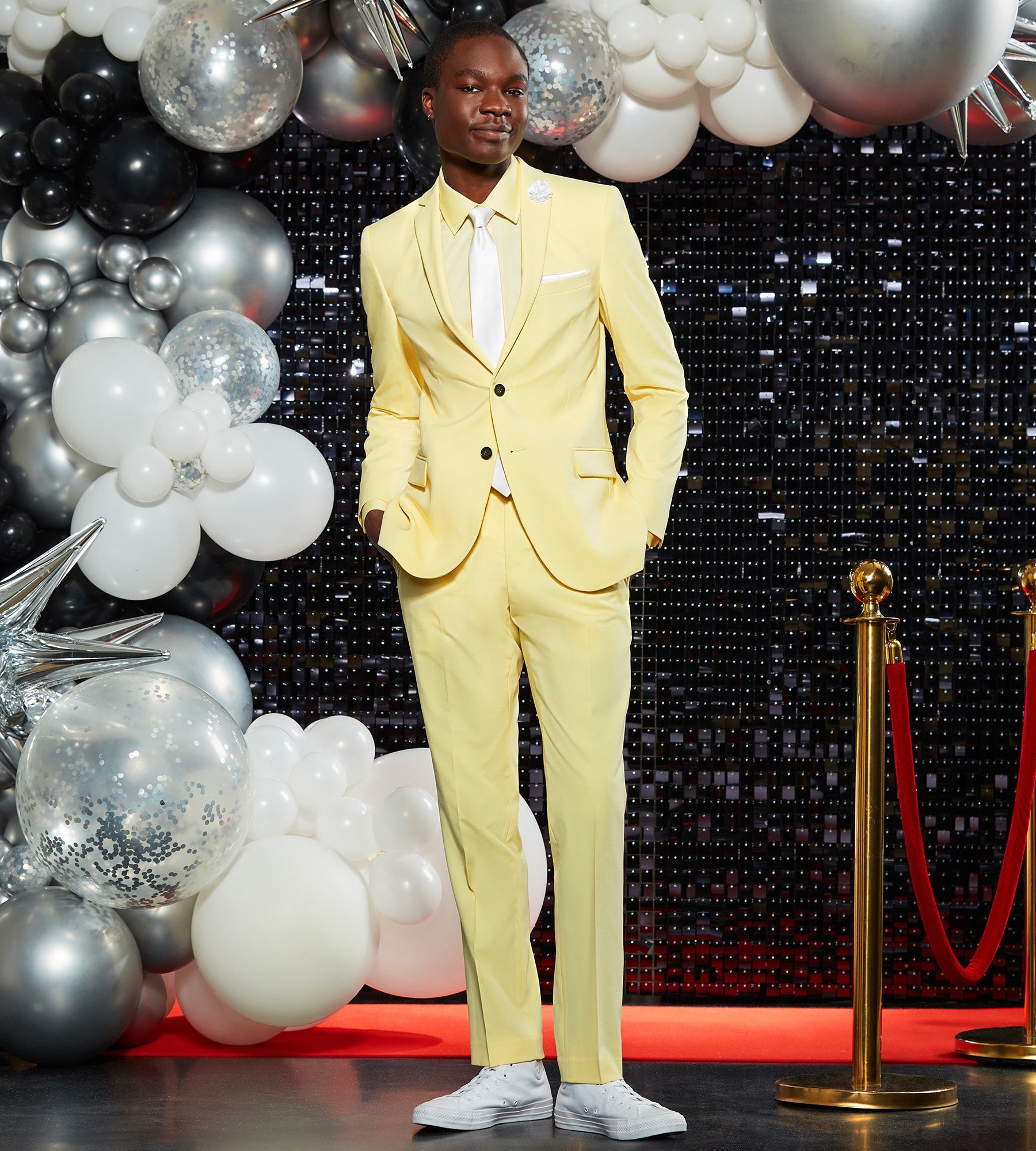 Slim Fit Bright Yellow Solid Suit