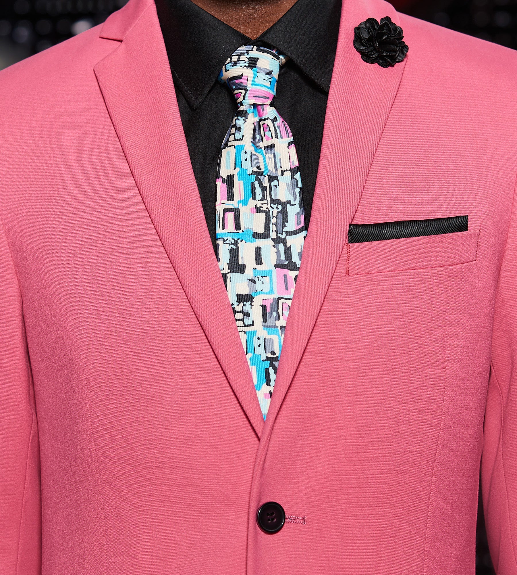 Slim Fit Bright Pink Solid Suit