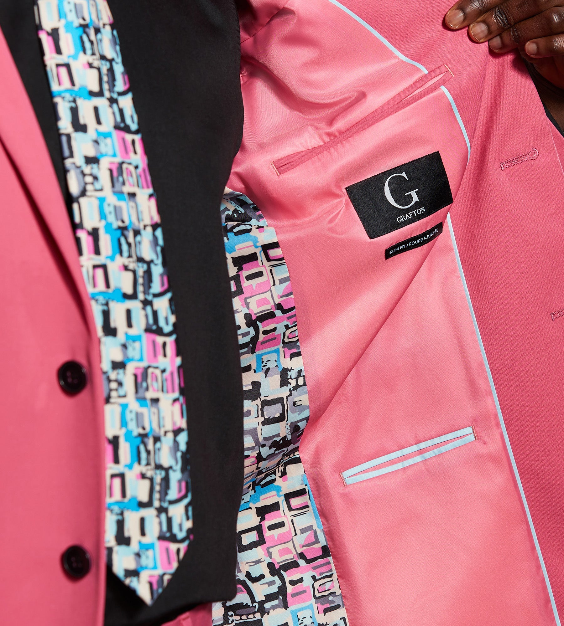 Slim Fit Bright Pink Solid Suit