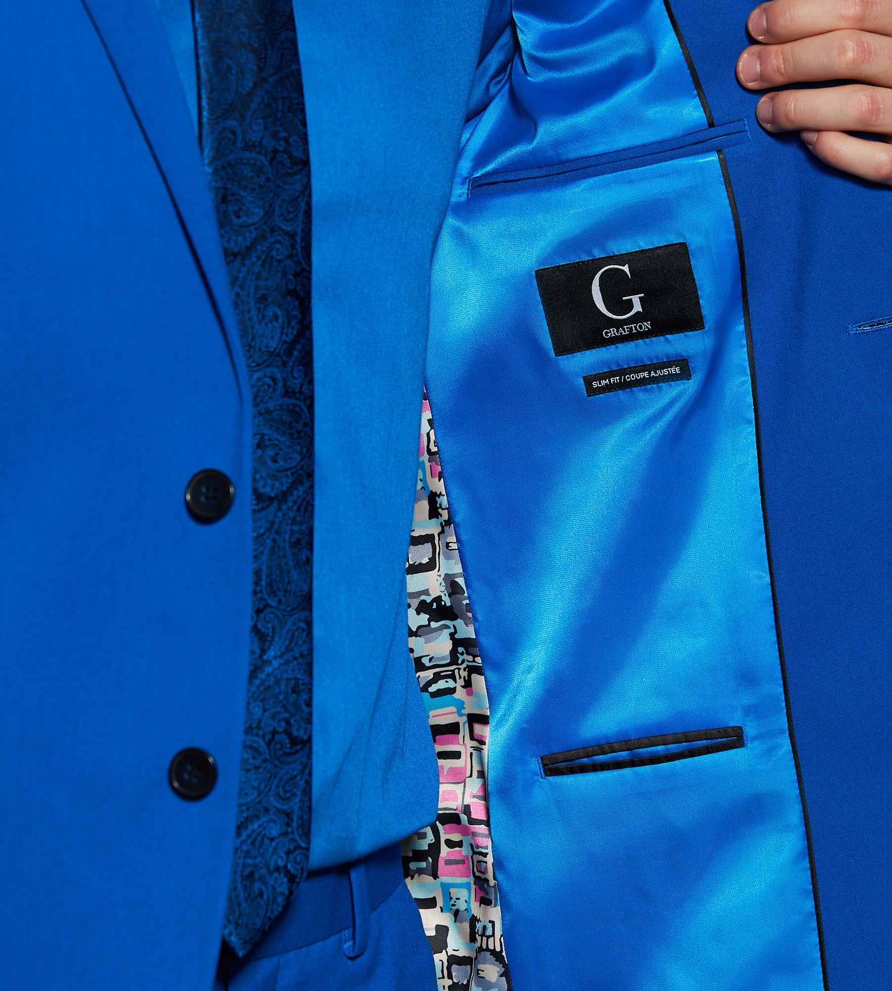 Slim Fit Bright Blue Solid Suit