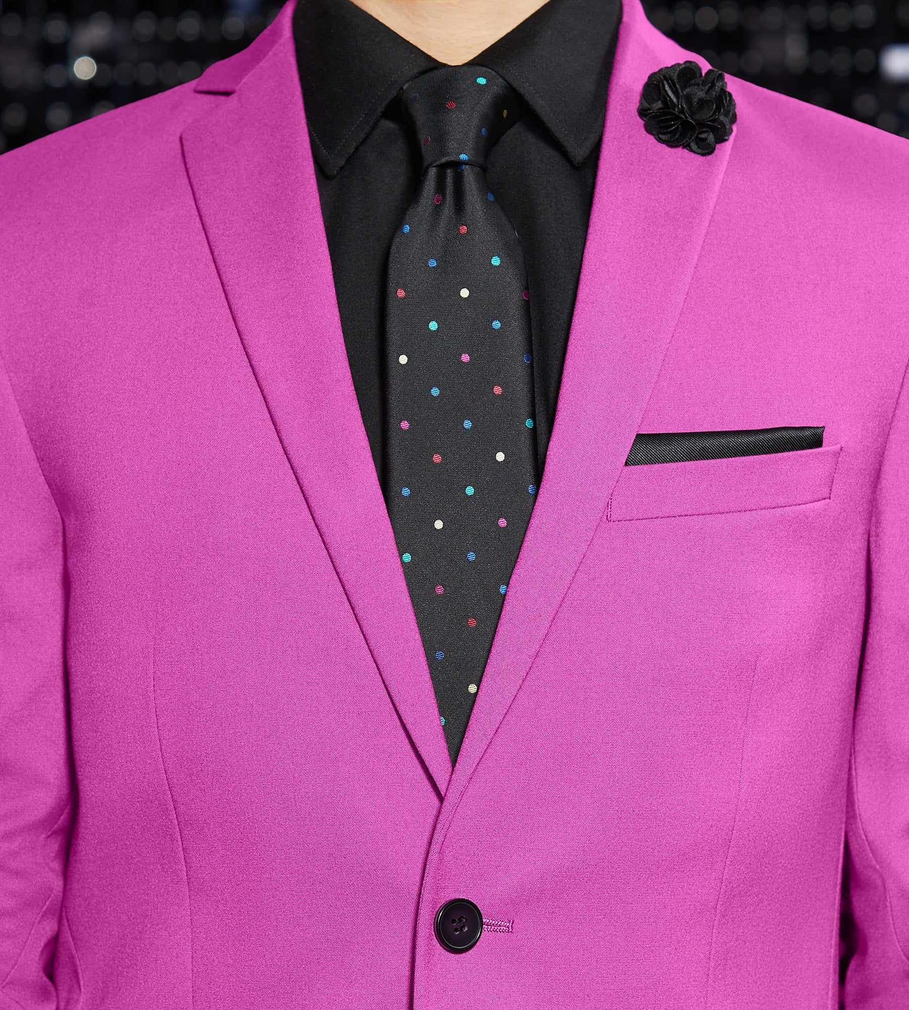 Slim Fit Bright Purple Solid Suit