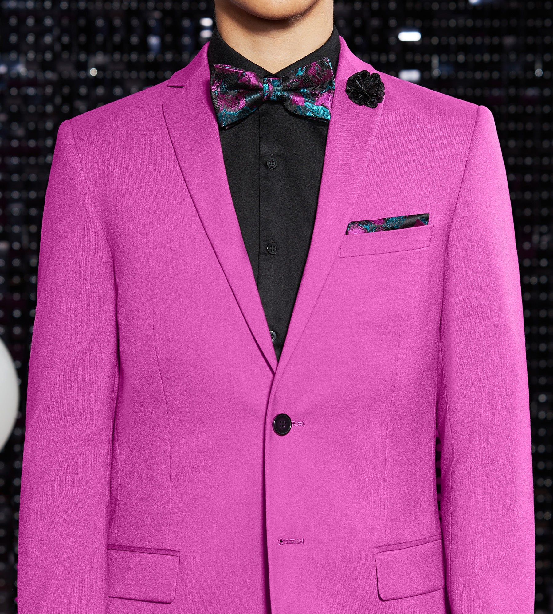 Slim Fit Bright Purple Solid Suit