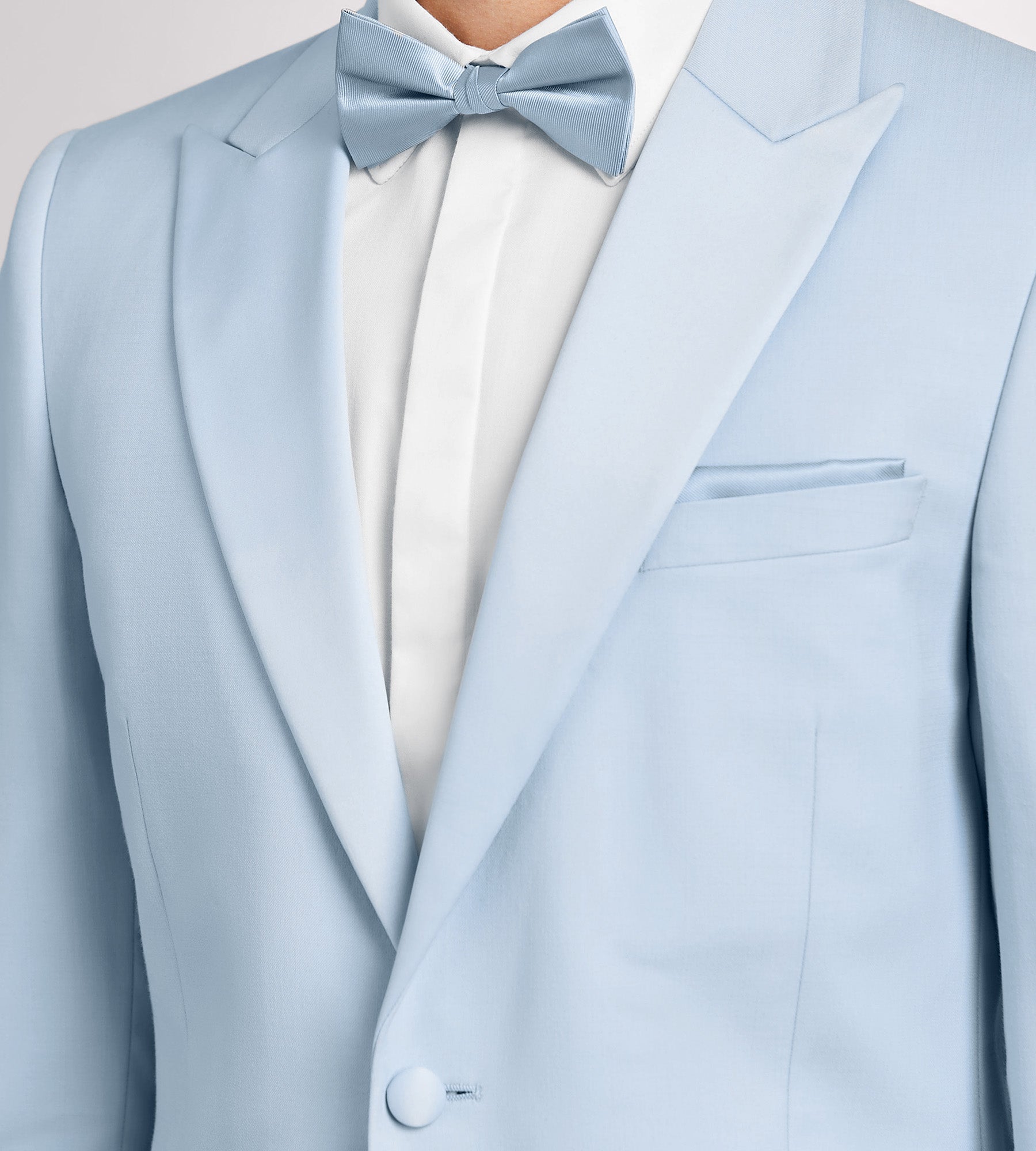 Slim Fit Light Blue Solid Tuxedo