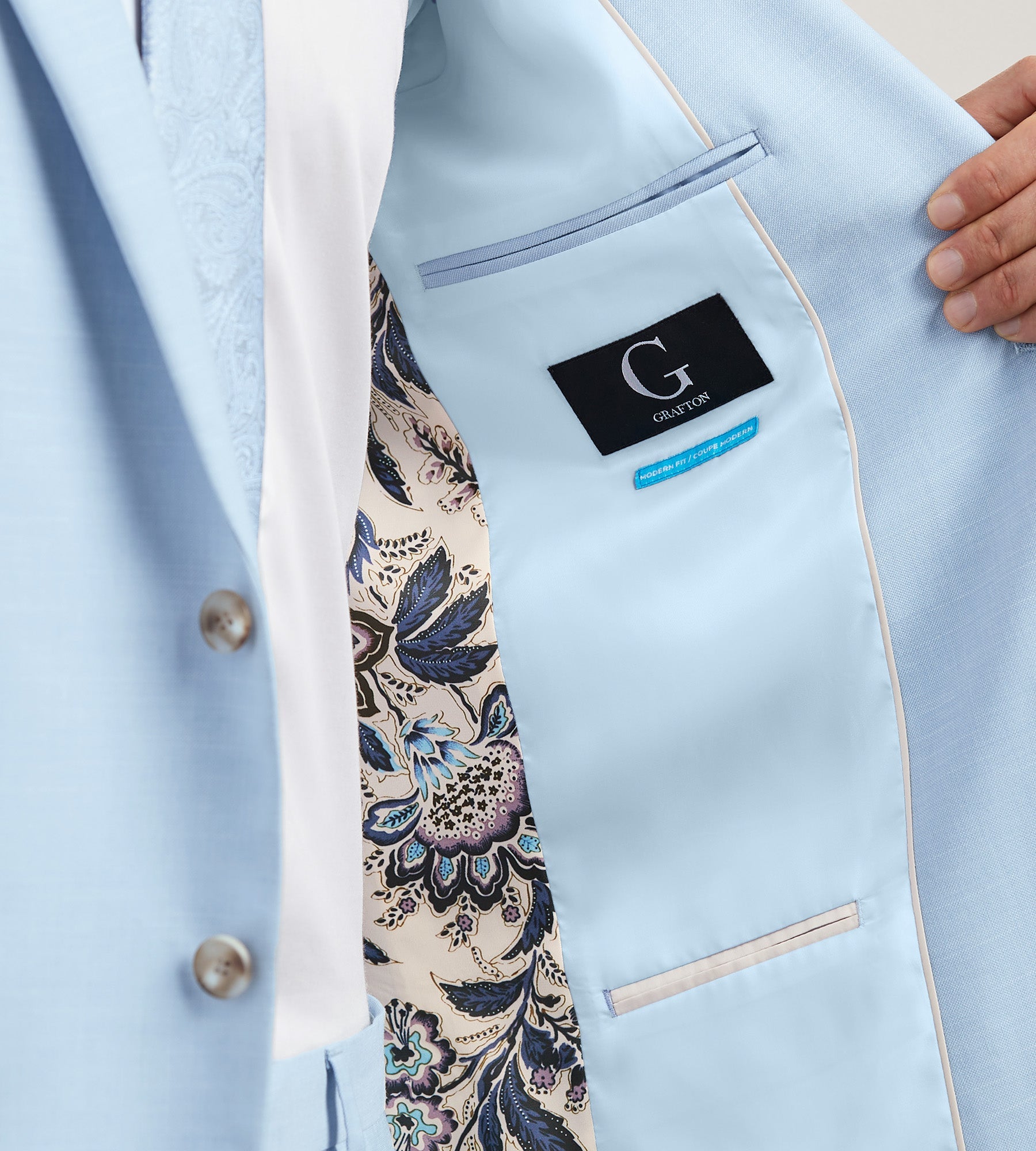 Slim Fit Light Blue Solid Suit