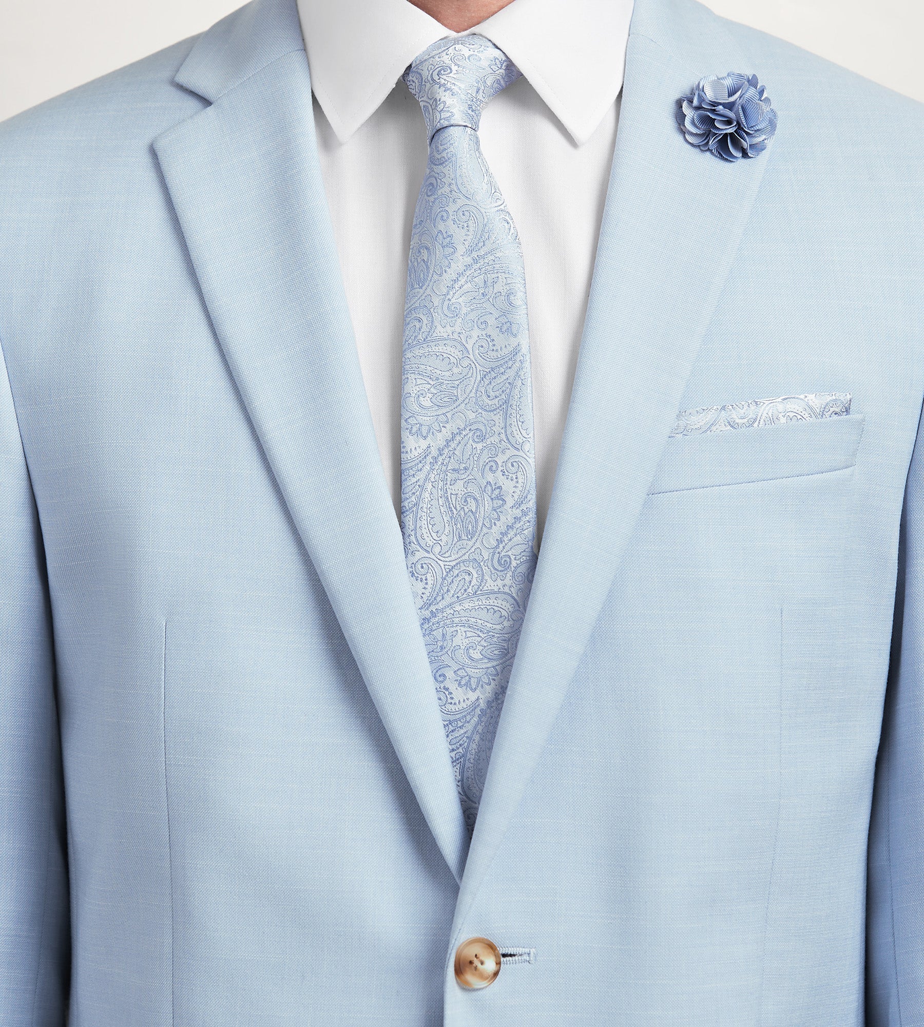 Modern Fit Light Blue Solid Suit