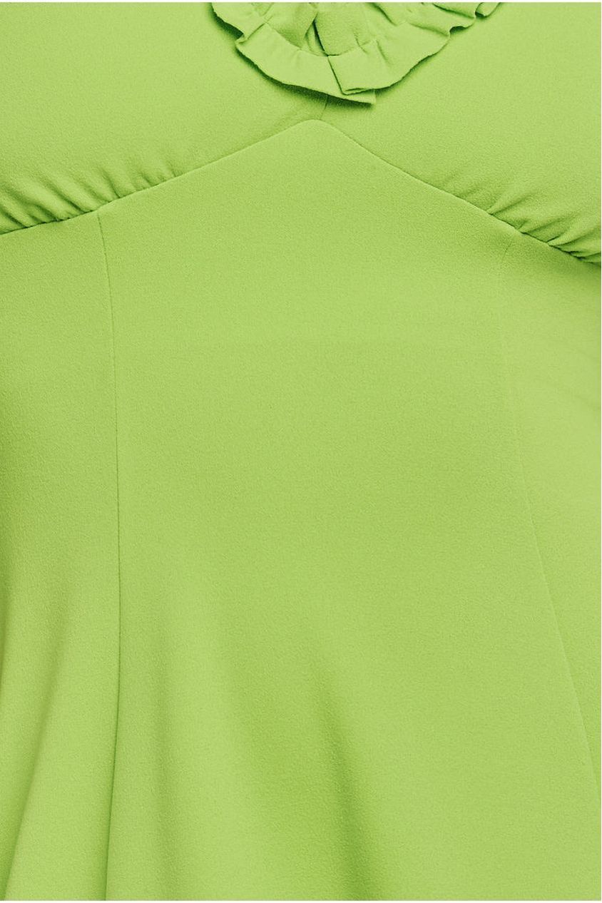 Flare Sleeve Frill Edge Midi Dress - Lime Green by Goddiva